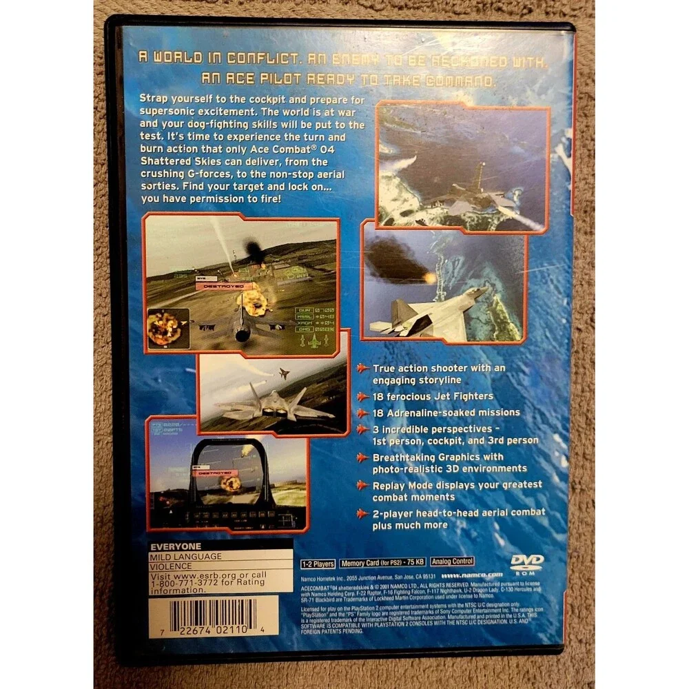 Ace Combat 04: Shattered Skies Greatest Hits (Sony PlayStation 2, 2001)FAST SHIP